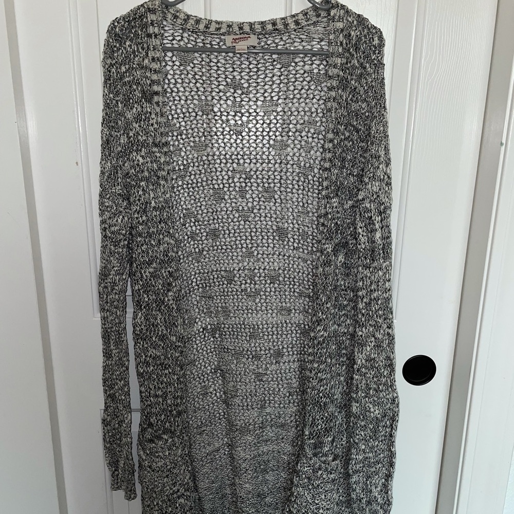 Arizona Jean Co Long Heather Gray Cardigan Size L